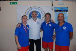 da sinistra: Maestro Giuseppe Benevento, Fiduciario Regionale Agostino Orlando, Medico Dott. Giuseppe Aloisio, Fiduciario Provinciale Mario Tosto,