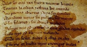 Riproduzione del pezzo tradotto del manoscritto del Cantar de mio Cid