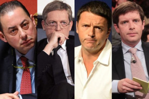 Gianni Cuperlo, Matteo Renzi, Gianni Pittella e Pippo Civati