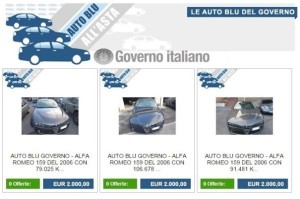 Asta auto blu Governo Italiano