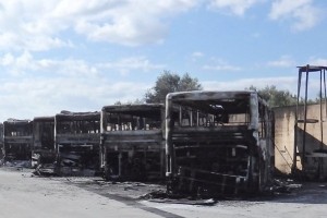 Autobus 'Federico' in fiamme
