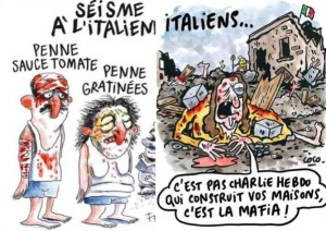 Charlie Hebdo vignette sul sisma