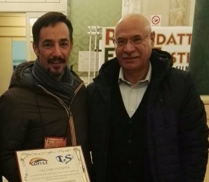 L'attore Peppino Mazzotta con il presidente del Co.Ri.S.S. Salvatore Maesano