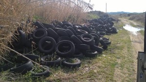 Crotone, rinvenuto deposito di pneumatici nei pressi di Gabella