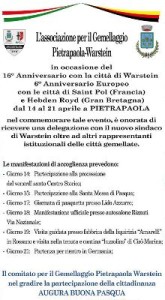 16 anniversario gemellaggio Pietrapaola-Warstein
