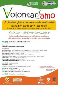 Crotone ospita la manifestazione conclusiva del Progetto regionale VolontariAmo
