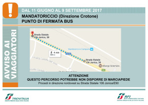 Trenitalia Treni Punto di fermata bus a Mandatoriccio Crotone