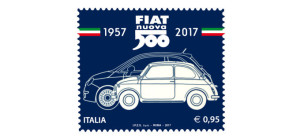 Il 60° anniversario della produzione della fiat nuova 500 Celebrato da un francobollo
