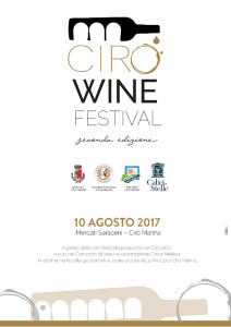 Cirò Arte il 10 Agosto 2017 andrà di scena Cirò Wine Festival
