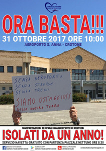 Comitato Cittadino domani 31 ottobre, Manifestazione in difesa dell'Aeroporto di Crotone