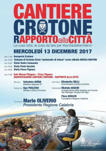 Il 13 dicembre l'iniziativa “Cantiere Crotone – Rapporto alla Città”