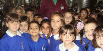 Scolaresca in visita d’istruzione presso la tenuta Iuzzolini