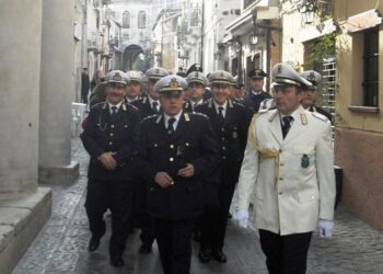 Vigili urbani festeggiano il loro patrono, San Sebastiano