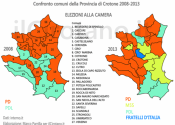 Elezioni 2013 in Calabria: risultati a confronto con il 2008