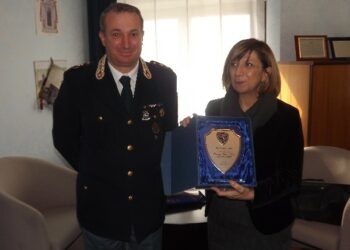 Prefetto Tirone in visita alla Sezione della PolStrada