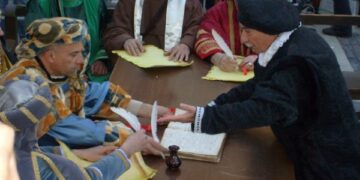 Lilio, rappresentazione storica della tavola della Biccherna di Siena