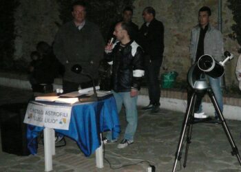 A Torretta, nella villa comunale, osservando l’eclissi di Luna