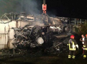 Tir vola da viadotto a Terano