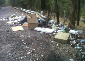 Rifiuti indifferenziati abbandonati nella periferia di Caloveto