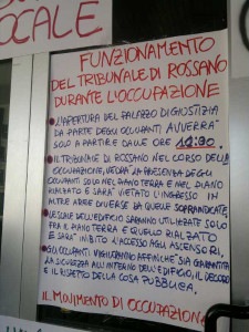 Tribunale Rossano occupato
