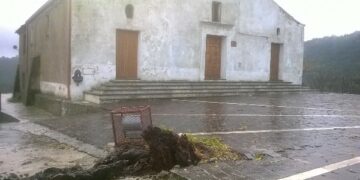 Il ciclone Cleopatra abbatte la vecchia quercia di Sant’Antonio