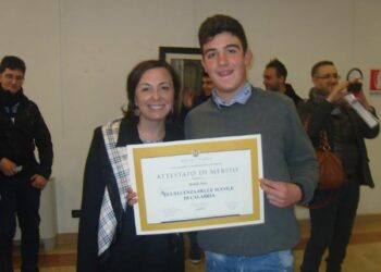 Eccellenze Scolastiche di Calabria, attestato di merito a Rodolfo Fiore di Ciro’ Marina