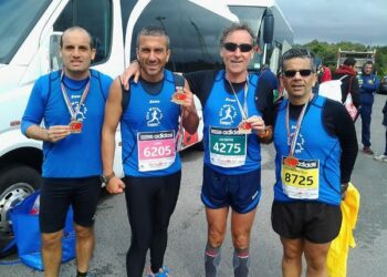 Gli azzurri della ‘Ciro’ Marina che Corre’ alla mezza maratona Roma-Ostia