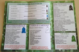 Calendario raccolta differenziata Scandale
