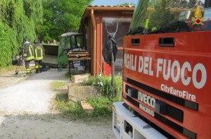 ANCONA - Soccorsi dei Vigli del Fuoco in un parco.