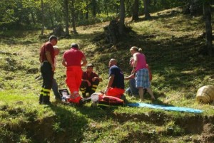 Uomo soccorso dai pompieri