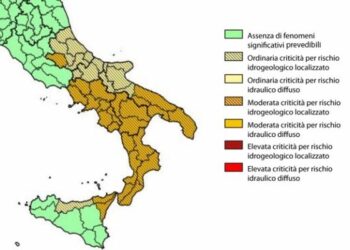 Maltempo, venerdi criticita’ arancione su tutta la Calabria
