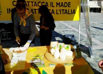 Latte, presidio Coldiretti davanti centro commerciale a Rende