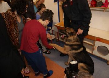 Crotone, sorrisi in Pediatria con cani antidroga dei carabinieri