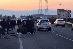Incidente SS106 a Rossano (Foto Basta Vittime)