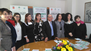 le coordinatrice insieme al segretario cisl pino de tursi