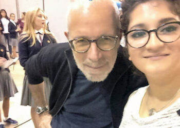 Daniela Maiolino di Buonvicino sul set con Salvatores