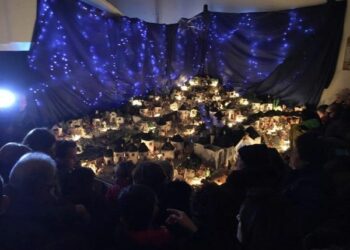 Il presepe di Cesare con il pensiero rivolto a Valentina