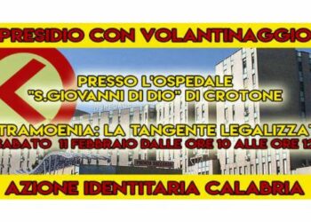 Lunghi tempi d’attesa per le visite, domani Azione Identitaria all’Ospedale di Crotone