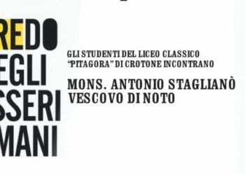 Mons. Antonio Staglianò-Vescovo di Noto al Liceo Pitagora di Crotone