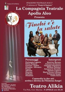 La Compagnia Apollo Aleo con Finché cè la salute al Teatro Alikia di Cirò Marina