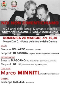 L’Amministrazione Comunale di Diamante ricorderà le figure di Giovanni Falcone e Paolo Borsellino