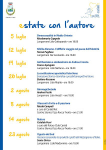 E-state con l’autore- ogni mercoledì di luglio Cariati ospita uno scrittore1