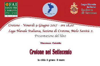 Il Gruppo FAI Crotone presenterà il saggio dedicato a “Crotone nel Settecento”