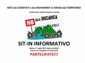 No alla Discarica di Scala Coeli