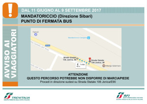 Trenitalia Treni Punto di fermata bus a Mandatoriccio Sibari