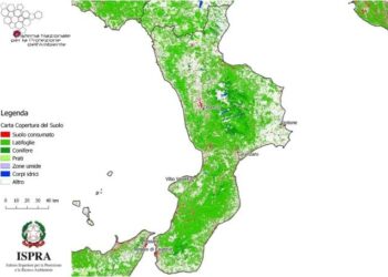 Indice di consumo del suolo: la Calabria nel rapporto SNPA 2015-2016