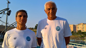 La Lacinia Nuoto di Crotone ai Campionati del Mondo di nuoto Master di Budapest - da sx GAROFALO - SINOPOLI