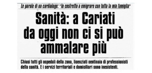 Sanità domani a Cariati consiglio comunale aperto