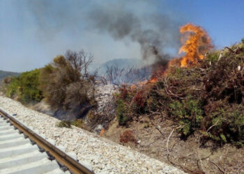 Crucoli, un operaio provoca un incendio lungo la linea ferroviaria jonica