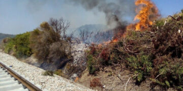 Crucoli, un operaio provoca un incendio lungo la linea ferroviaria jonica